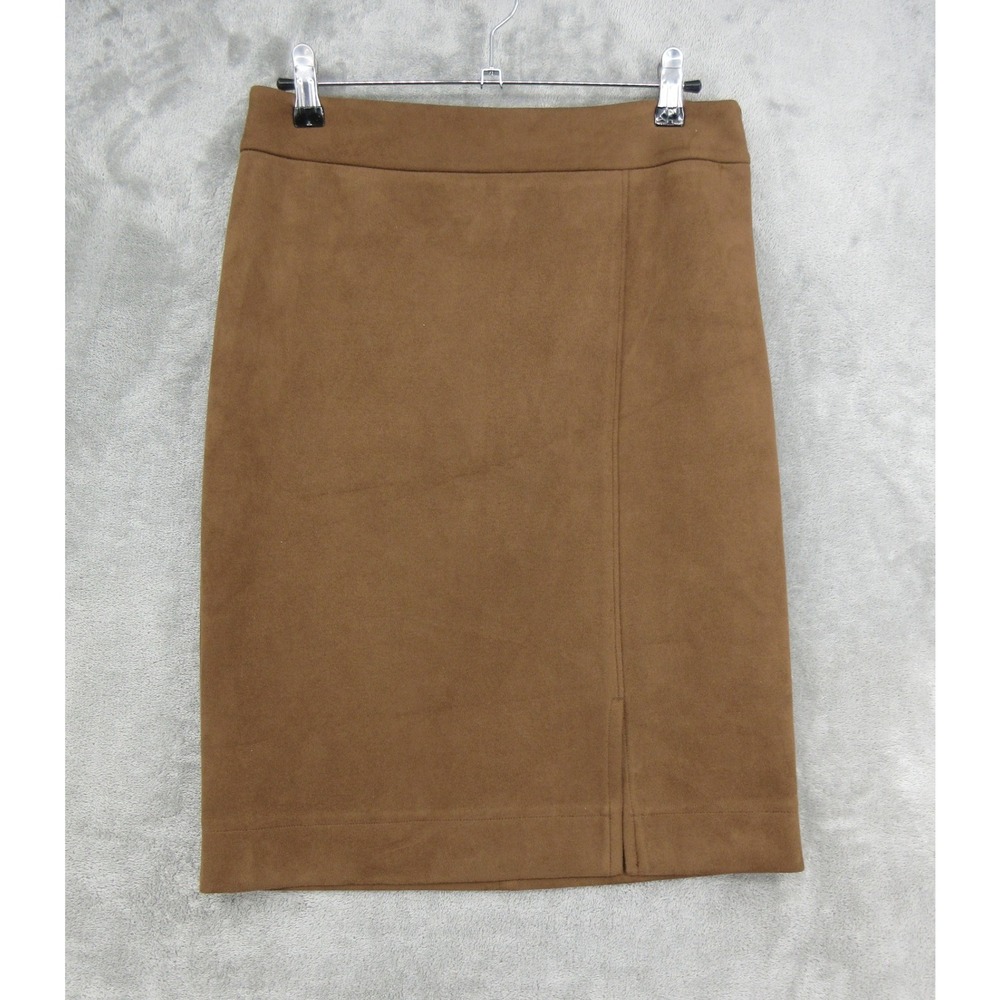 Ann Taylor Skirt Womens Size 4 Vegan Suede Side Zip Pencil Straight Quiet Luxury